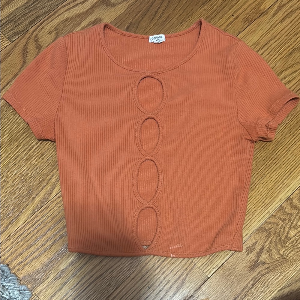 Orange Short Sleeve Top